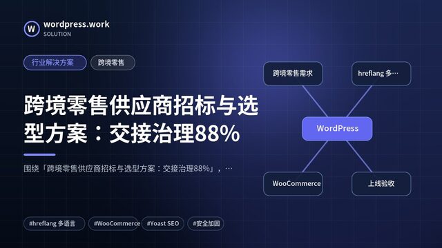跨境零售供应商招标与选型方案：交接治理88%｜行业解决方案｜跨境零售