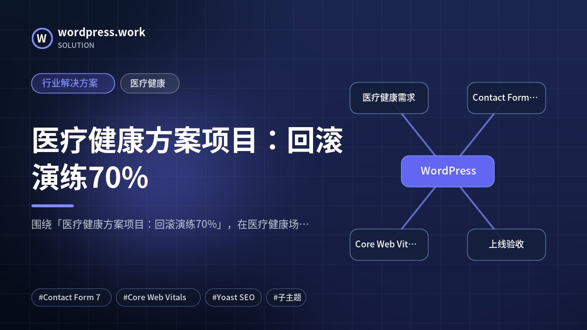 医疗健康方案项目:回滚演练70%|行业解决方案|医疗健康