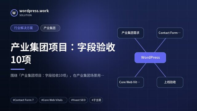 产业集团项目：字段验收10项｜行业解决方案｜产业集团
