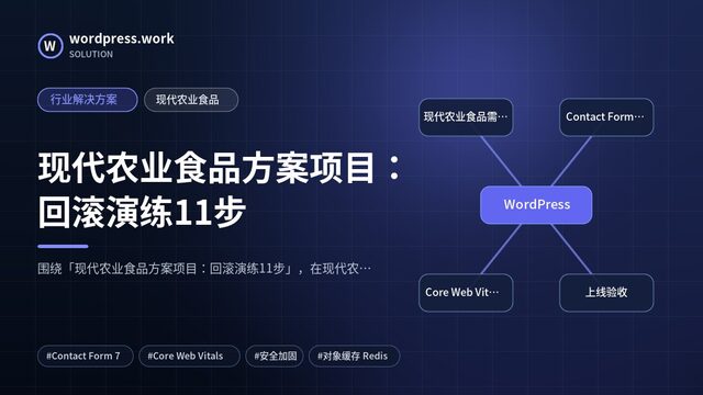 现代农业食品方案项目：回滚演练11步｜行业解决方案｜现代农业食品
