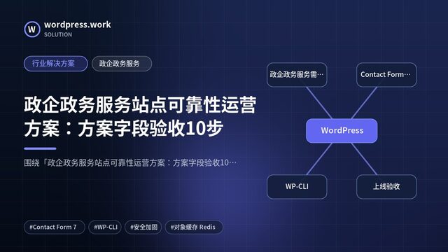 政企政务服务站点可靠性运营方案：方案字段验收10步｜行业解决方案｜政企政务服务