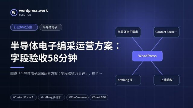 半导体电子编采运营方案：字段验收58分钟｜行业解决方案｜半导体电子