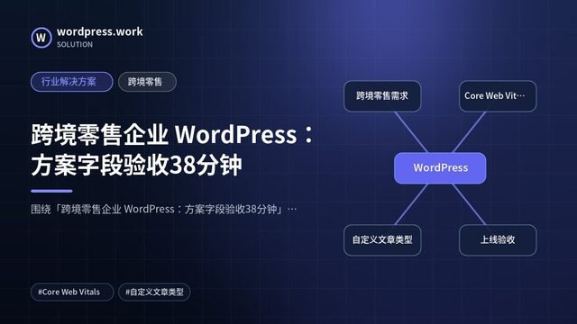 跨境零售企业 WordPress:方案字段验收38分钟|行业解决方案|跨境零售