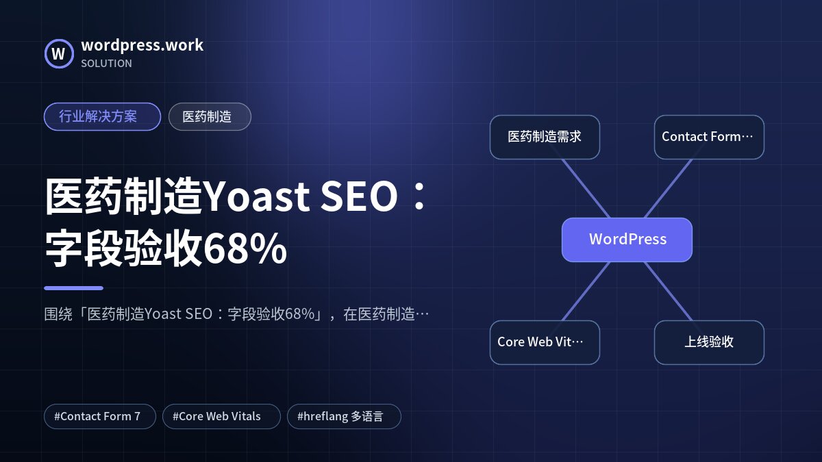 医药制造Yoast SEO：字段验收68%｜行业解决方案｜医药制造