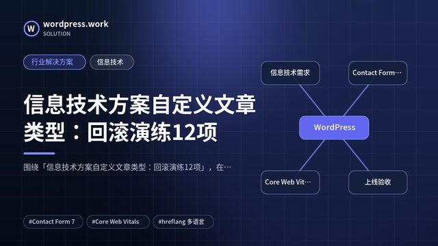信息技术方案自定义文章类型:回滚演练12项|行业解决方案|信息技术