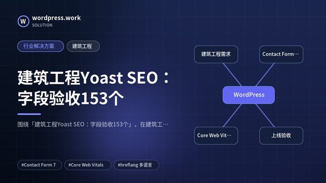 建筑工程Yoast SEO：字段验收153个｜行业解决方案｜建筑工程