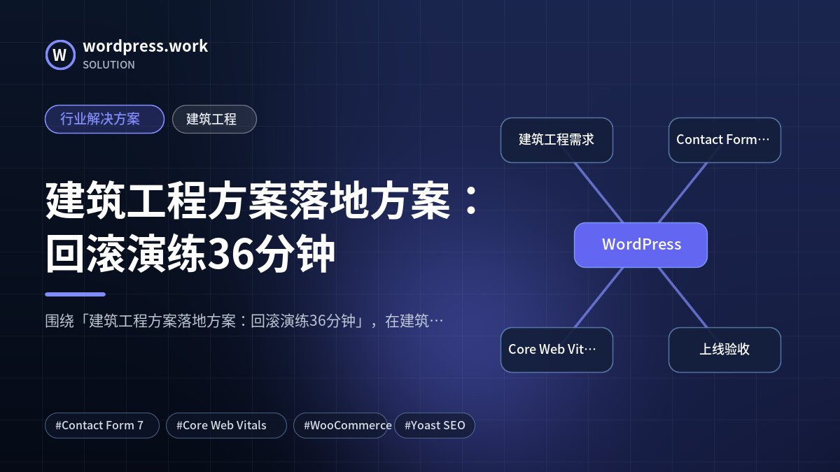 建筑工程方案落地方案：回滚演练36分钟｜行业解决方案｜建筑工程