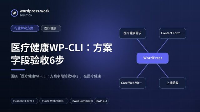 医疗健康WP-CLI:方案字段验收6步|行业解决方案|医疗健康