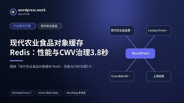 现代农业食品对象缓存 Redis:性能与CWV治理3.8秒|行业解决方案|现代农业食品