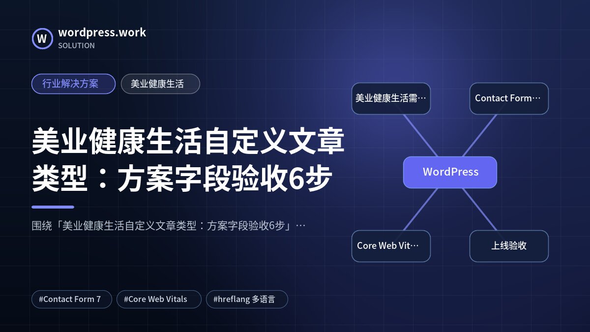美业健康生活自定义文章类型:方案字段验收6步|行业解决方案|美业健康生活