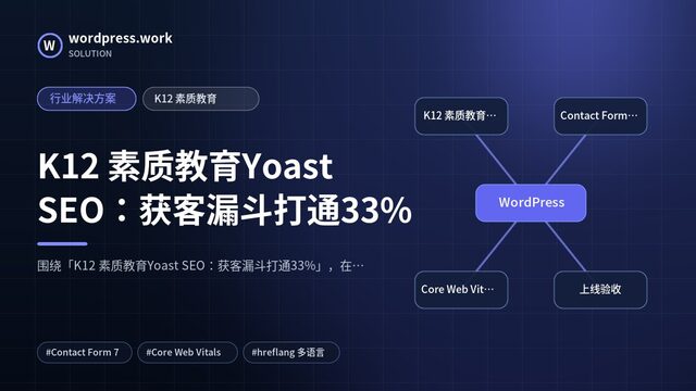 K12 素质教育Yoast SEO:获客漏斗打通33%|行业解决方案|K12 素质教育