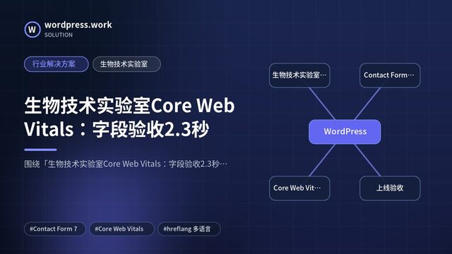 生物技术实验室Core Web Vitals：字段验收2.3秒｜行业解决方案｜生物技术实验室