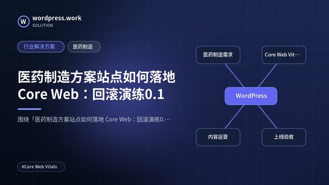 医药制造方案站点如何落地 Core Web:回滚演练0.1|行业解决方案|医药制造