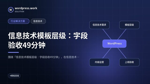 信息技术模板层级:字段验收49分钟|行业解决方案|信息技术