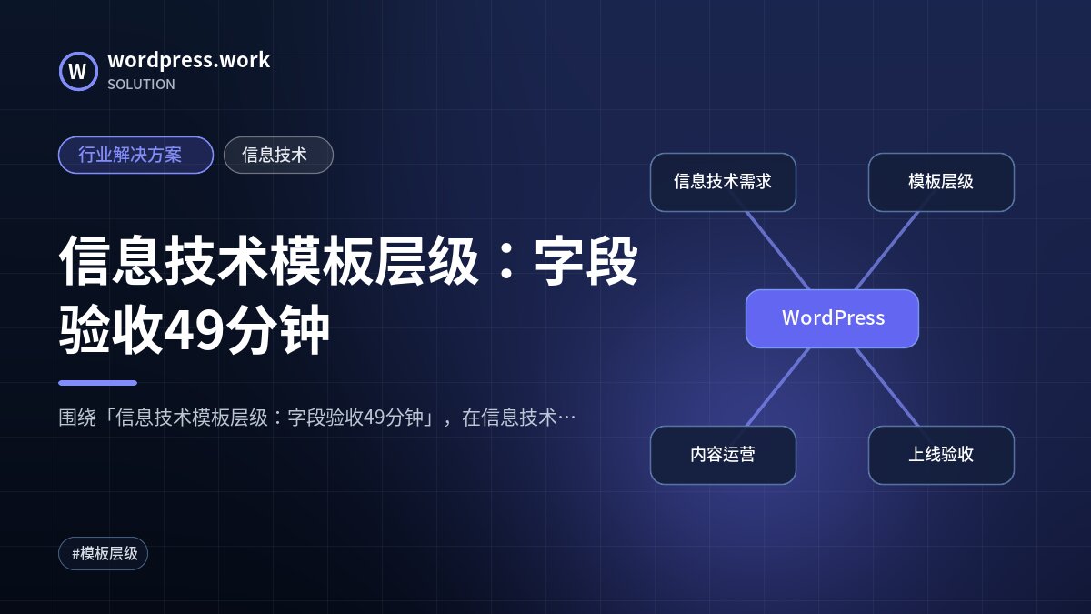 信息技术模板层级:字段验收49分钟|行业解决方案|信息技术