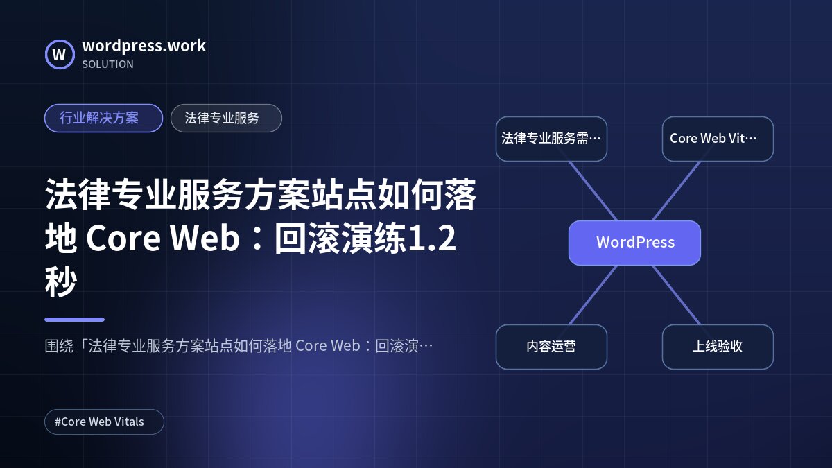 法律专业服务方案站点如何落地 Core Web：回滚演练1.2秒｜行业解决方案｜法律专业服务