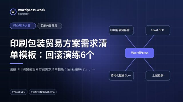 印刷包装贸易方案需求清单模板:回滚演练6个|行业解决方案|印刷包装贸易