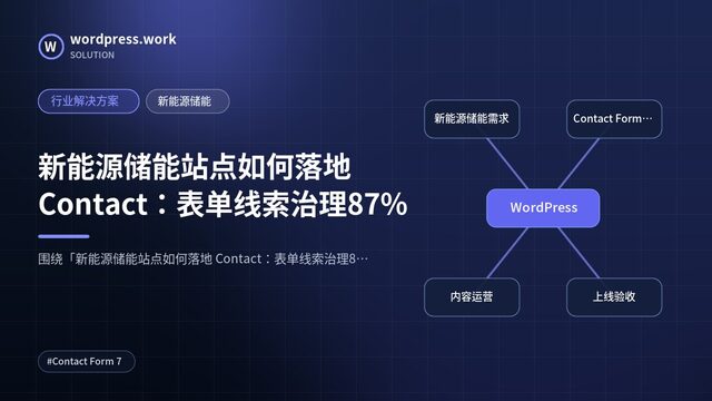 新能源储能站点如何落地 Contact：表单线索治理87%｜行业解决方案｜新能源储能