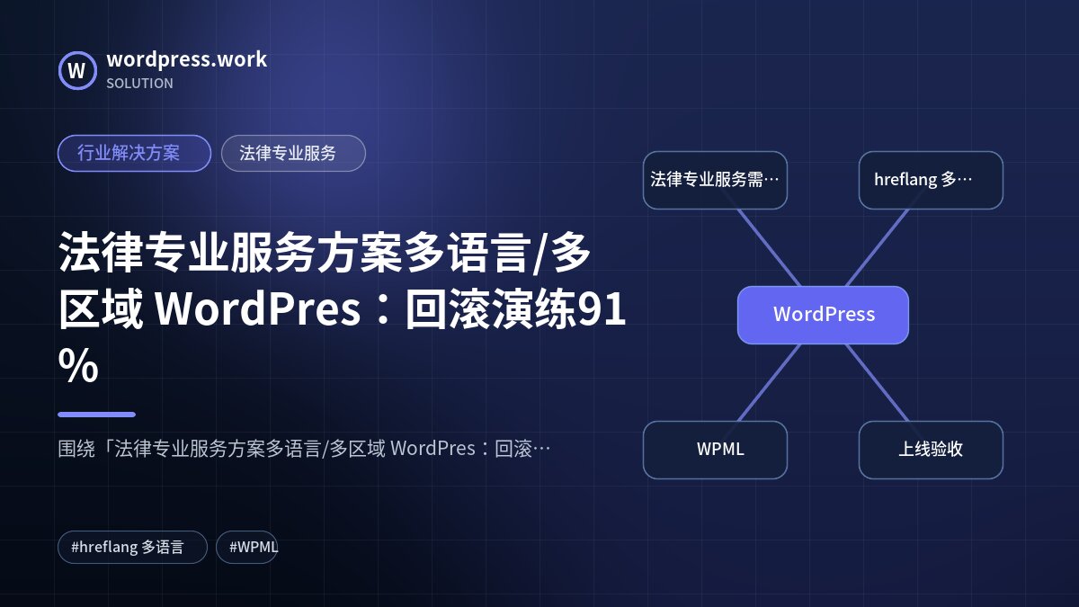 法律专业服务方案多语言/多区域 WordPres：回滚演练91%｜行业解决方案｜法律专业服务