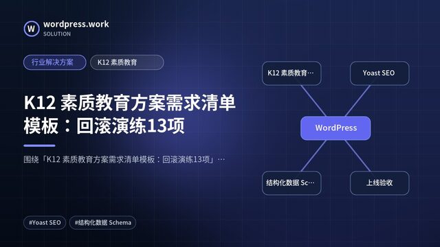 K12 素质教育方案需求清单模板：回滚演练13项｜行业解决方案｜K12 素质教育