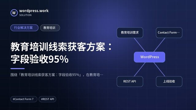 教育培训线索获客方案:字段验收95%|行业解决方案|教育培训