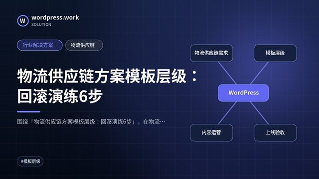 物流供应链方案模板层级:回滚演练6步|行业解决方案|物流供应链