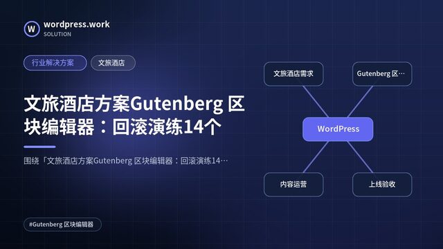 文旅酒店方案Gutenberg 区块编辑器：回滚演练14个｜行业解决方案｜文旅酒店