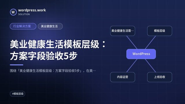 美业健康生活模板层级:方案字段验收5步|行业解决方案|美业健康生活