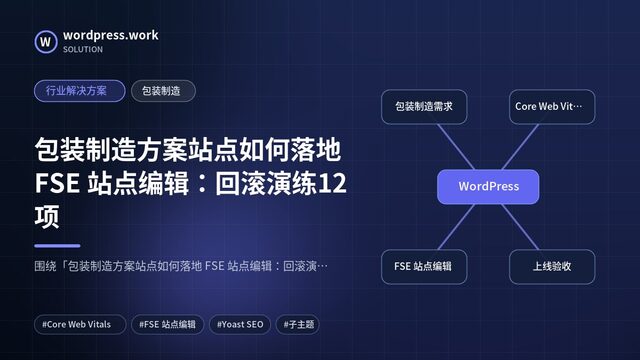 包装制造方案站点如何落地 FSE 站点编辑：回滚演练12项｜行业解决方案｜包装制造