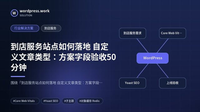 到店服务站点如何落地 自定义文章类型:方案字段验收50分钟|行业解决方案|到店服务