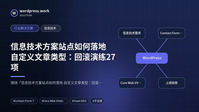 信息技术方案站点如何落地 自定义文章类型:回滚演练27项|行业解决方案|信息技术