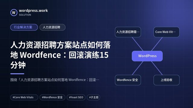 人力资源招聘方案站点如何落地 Wordfence:回滚演练15分钟|行业解决方案|人力资源招聘