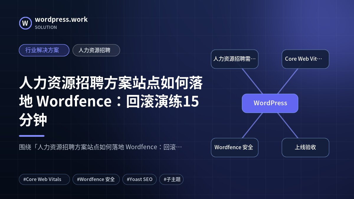 人力资源招聘方案站点如何落地 Wordfence:回滚演练15分钟|行业解决方案|人力资源招聘