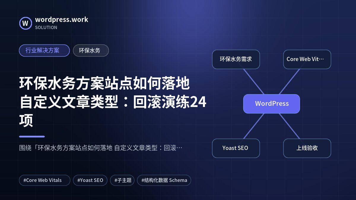 环保水务方案站点如何落地 自定义文章类型:回滚演练24项|行业解决方案|环保水务
