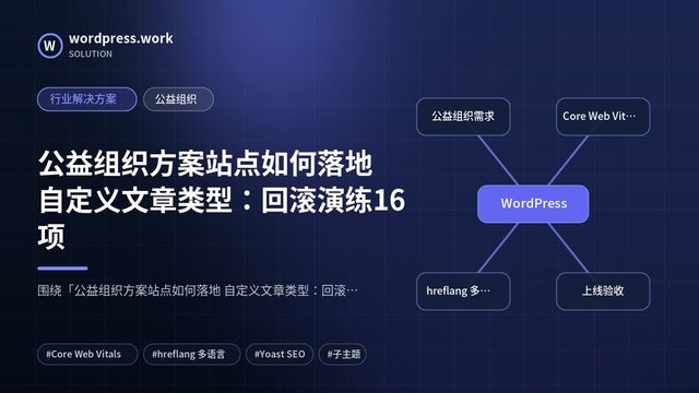 公益组织方案站点如何落地 自定义文章类型:回滚演练16项|行业解决方案|公益组织
