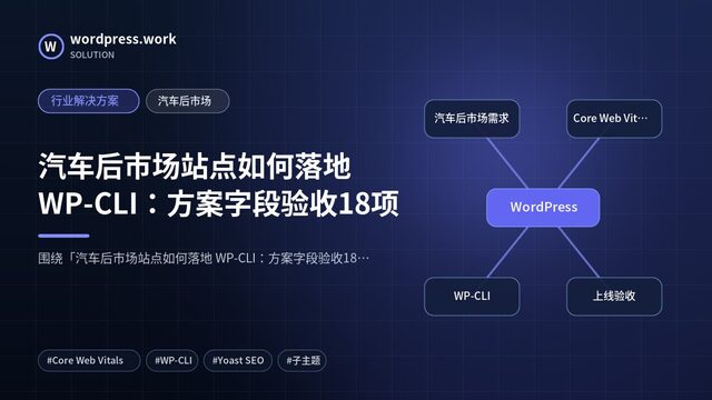 汽车后市场站点如何落地 WP-CLI：方案字段验收18项｜行业解决方案｜汽车后市场