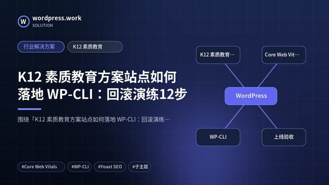 K12 素质教育方案站点如何落地 WP-CLI：回滚演练12步｜行业解决方案｜K12 素质教育