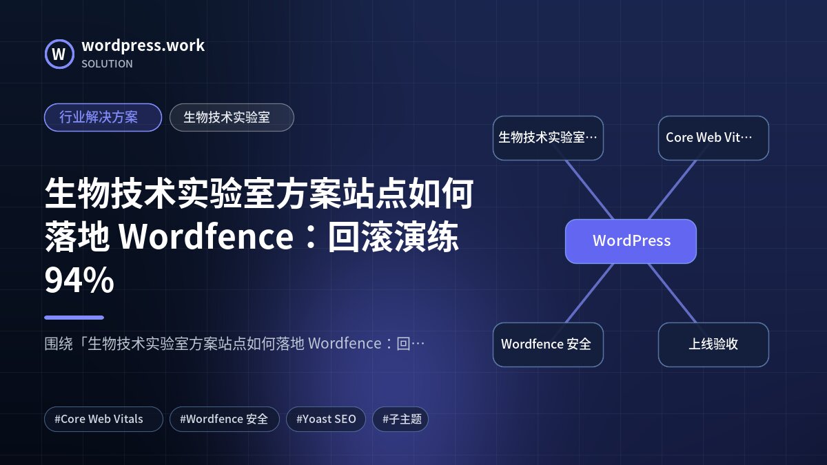 生物技术实验室方案站点如何落地 Wordfence:回滚演练94%|行业解决方案|生物技术实验室