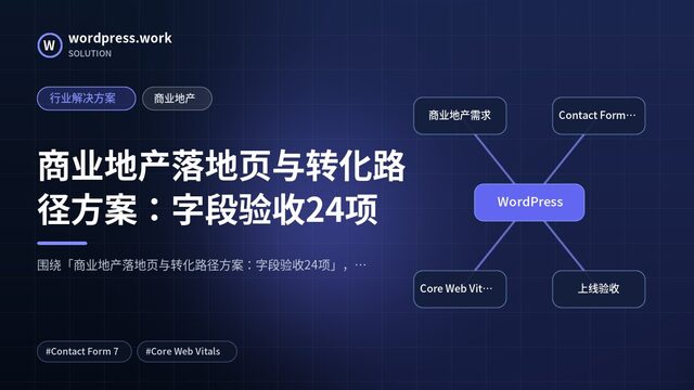 商业地产落地页与转化路径方案:字段验收24项|行业解决方案|商业地产