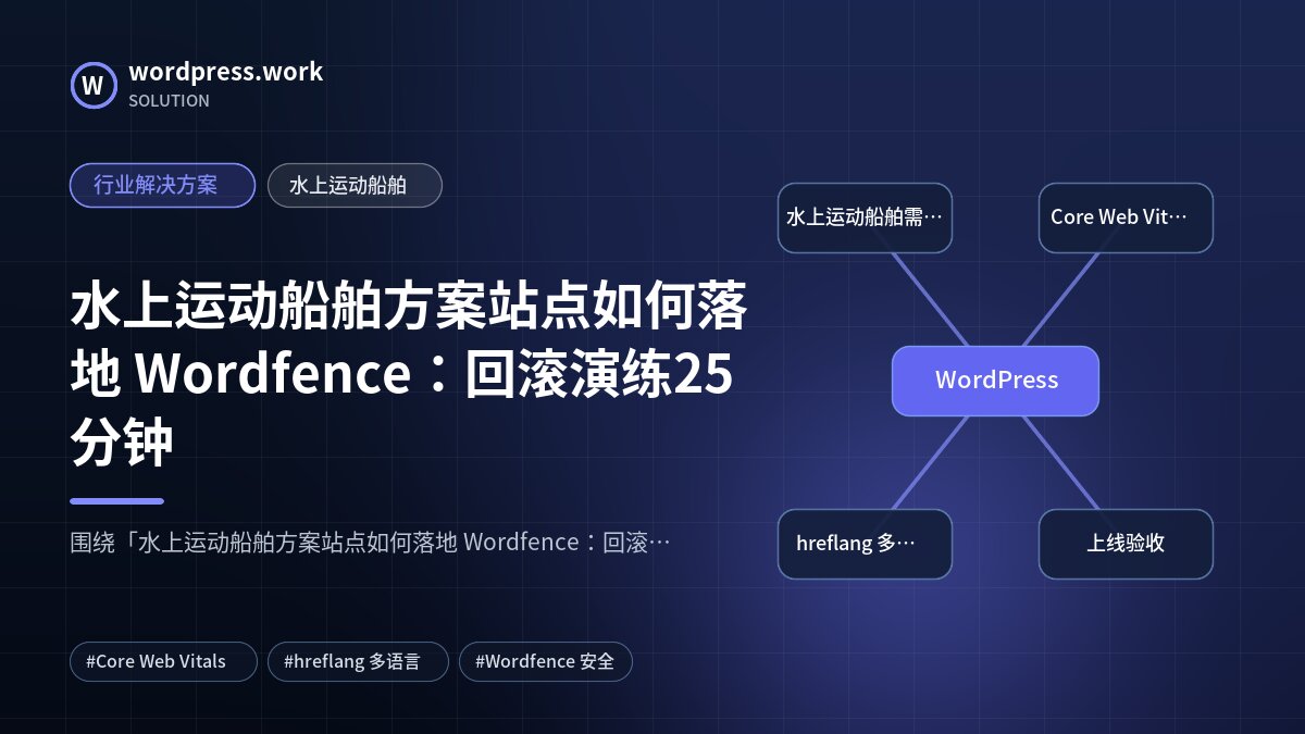 水上运动船舶方案站点如何落地 Wordfence：回滚演练25分钟｜行业解决方案｜水上运动船舶