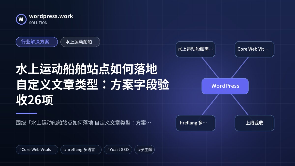 水上运动船舶站点如何落地 自定义文章类型：方案字段验收26项｜行业解决方案｜水上运动船舶