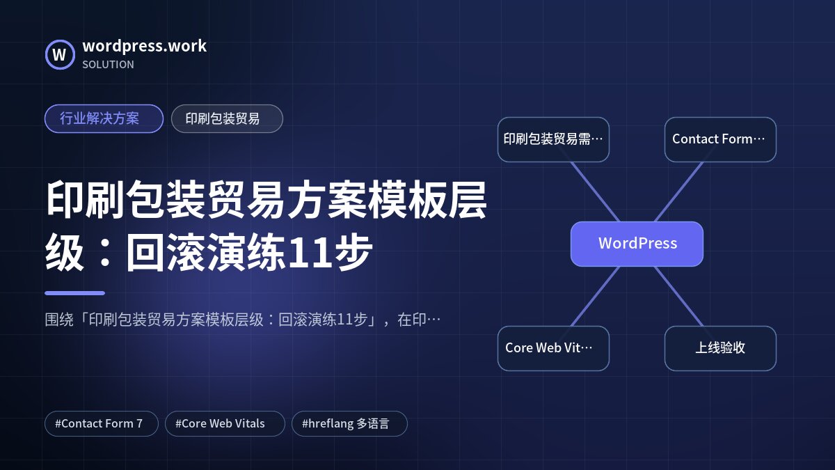 印刷包装贸易方案模板层级:回滚演练11步|行业解决方案|印刷包装贸易
