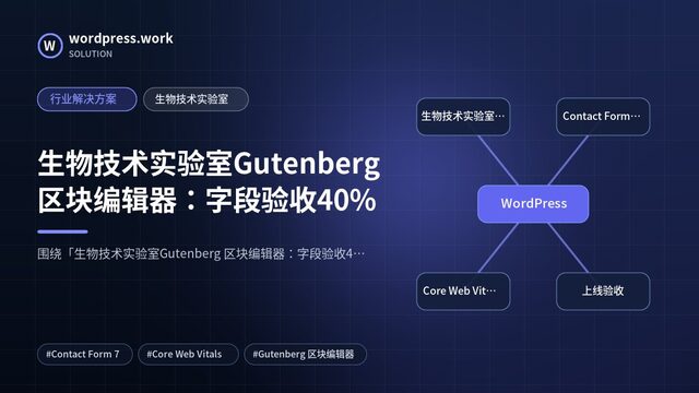 生物技术实验室Gutenberg 区块编辑器:字段验收40%|行业解决方案|生物技术实验室