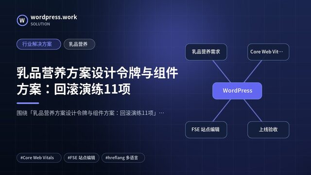 乳品营养方案设计令牌与组件方案:回滚演练11项|行业解决方案|乳品营养