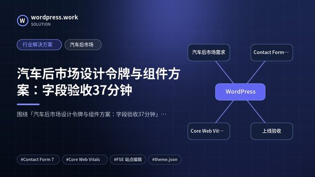 汽车后市场设计令牌与组件方案:字段验收37分钟|行业解决方案|汽车后市场