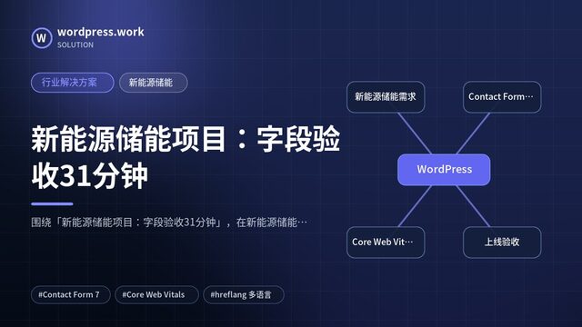 新能源储能项目：字段验收31分钟｜行业解决方案｜新能源储能