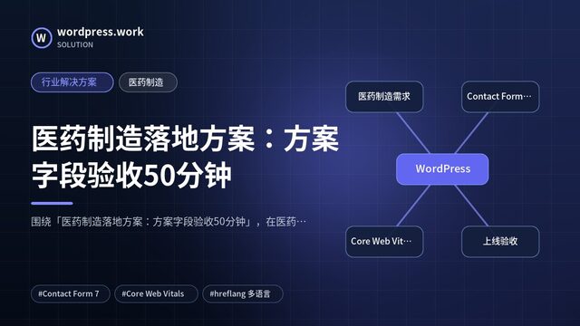 医药制造落地方案:方案字段验收50分钟|行业解决方案|医药制造