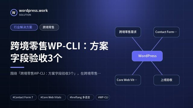 跨境零售WP-CLI：方案字段验收3个｜行业解决方案｜跨境零售