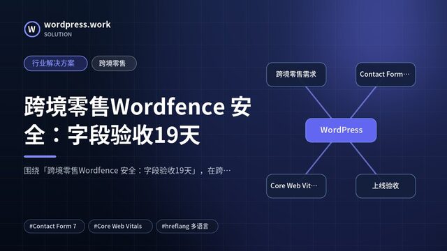 跨境零售Wordfence 安全:字段验收19天|行业解决方案|跨境零售