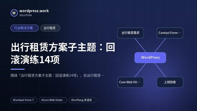 出行租赁方案子主题:回滚演练14项|行业解决方案|出行租赁